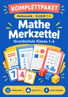Vorschau - Arbeitsblätter - Mathe Merkzettel Grundschule Klasse 1-4 Sammlung - Deckblatt