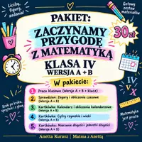 zapowiedź - Pakiet - klasa IV - dział "Zaczynamy przygodę z matematyką" - obwoluta