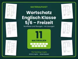 Vorschau - Arbeitsblätter - Wortschatz Englisch Klasse 5/6 – Freizeit - Deckblatt