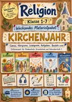 Vorschau - Stundenentwürfe - Kirchenjahr | Wachsendes Materialpaket | Aktuell: Erntedank, St. Martin, Emmaus, Pfingsten, Christi Himmelfahrt & Weihnachten | Comics, Hörspuren, Lesespuren Aufgaben, Basteln uvm. | Grundschule, Förderschule und Sekundarstufe I | Klasse 1-7 | - Deckblatt