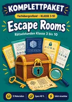 Vorschau - Arbeitsblätter - Escape-Room-Sammlung, Mathe, Deutsch, Englisch, Klasse 3-10 - Deckblatt