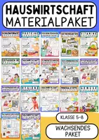 Vorschau - Arbeitsblätter - Wachsendes Materialpaket: Hauswirtschaft / Ernährung und Haushalt (Klasse 5.-8.) - Deckblatt