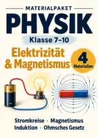 Vorschau - Arbeitsblätter - Physik Klasse 7–10 – Elektrizität und Magnetismus – 4 Materialien - Deckblatt