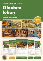 Vorschau - Arbeitsblätter - Glauben leben Religion Klasse 3/4 Paket | 5 Einheiten, 80 Seiten mit Lösungen | Schöpfung, Beten, Advent und Weihnachten, Judentum, Islam | Himmel-und-Erde-Werkstatt Paket C - Deckblatt