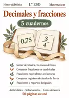 Vista previa - Hojas de trabajo - Decimales y fracciones. 5 cuadernos de 1.º ESO - Portada