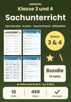 Vorschau - Spiele - Sachunterricht Klasse 3 und 4 Bundle | Demokratie, Karten, Deutschland, Luft, Mittelalter - Deckblatt