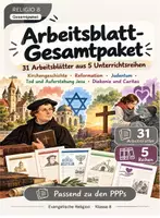 Vorschau - Unterrichtsreihen - RELIGIO 8 – Arbeitsblatt-Gesamtpaket | 31 Arbeitsblätter aus 5 Unterrichtsreihen | Religion Klasse 8 - Deckblatt
