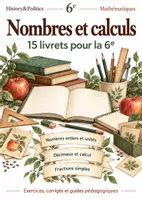 Aperçu - Feuilles d'exercices - Nombres et calculs : 15 livrets de maths 6e - Page de couverture