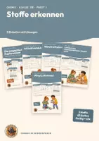 Vorschau - Arbeitsblätter - Stoffeigenschaften Chemie Klasse 7 8 | 5 Arbeitshefte 85 Seiten mit Lösungen | Dichte, Magnetismus, Eis, Teilchenmodell, Luft | Chemie im Widerspruch Paket 1 - Deckblatt