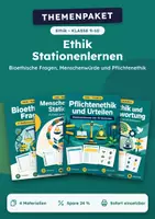 Vorschau - Arbeitsblätter - Bioethische Fragen, Stationenlernen-Set Ethik, Klasse 9-10 - Deckblatt