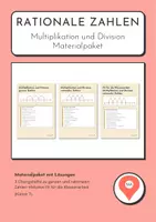 Vorschau - Stundenentwürfe - Multiplikation und Division rationaler Zahlen Klasse 7 Materialpaket - Deckblatt