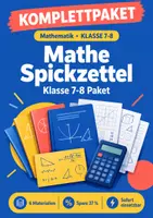Vorschau - Arbeitsblätter - Mathe Spickzettel Klasse 7-8 Paket - Deckblatt
