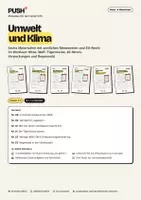 Vorschau - Stundenentwürfe - Umwelt Materialpaket: Hitzesommer, Wolf, Tigermücke, KI-Strom, Müll, Regenwald - Deckblatt