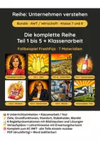 Vorschau - Stundenentwürfe - Bundle Unternehmen verstehen: Komplette Reihe AWT / Wirtschaft Klasse 7 und 8 mit Klassenarbeit (Unternehmensziele, Grundfunktionen, Standortwahl, Stakeholder, Wandel) - Deckblatt