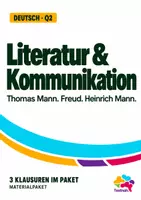 Vorschau - Arbeitsblätter - Literatur und Kommunikation | 3 Klausuren Deutsch Q2 | Thomas Mann, Freud und Heinrich Mann - Deckblatt