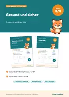 Vorschau - Arbeitsblätter - Gesundheit Klasse 3 und 4 im Paket – gesunde Ernährung und Erste Hilfe, Sachunterricht mit Lösungen - Deckblatt
