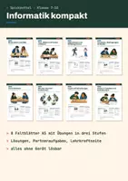 Vorschau - Arbeitsblätter - Spickzettel-Paket Informatik kompakt | 8 Faltblätter mit Übungen in drei Stufen und Lösungen | Klasse 7–10 - Deckblatt