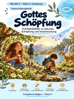Vorschau - Unterrichtsreihen - RELIGIO 5 – Gottes Schöpfung | 8 Arbeitsblätter zu Genesis, Menschenwürde & Verantwortung - Deckblatt