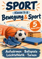 Vorschau - Arbeitsblätter - Sport Klasse 5–8 – Aufwärmen, Ballspiele, Leichtathletik und Turnen – 5 Materialien - Deckblatt