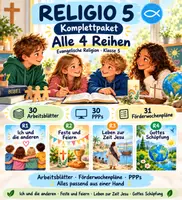 Vorschau - Stundenentwürfe - RELIGIO 5 – Komplettpaket | 4 Unterrichtsreihen mit Arbeitsblättern, Förderwochenplänen & PPPs - Deckblatt