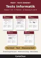 Vorschau - Test - Paket: Tests Informatik Klasse 7–10 – 5 Klassenarbeiten A/B - Deckblatt