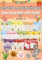 Vorschau - Arbeitsblätter - Lesespaziergänge | Lesespaziergang | Materialpaket | Jahreszeiten | Feste | Lesen | Deutsch | Klasse 1,2,3,4 - Deckblatt