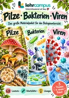 Vorschau - Unterrichtsreihen - 🧬 Materialpaket Biologie: Pilze · Bakterien · Viren - Deckblatt