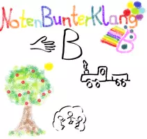 Vorschau - Arbeitsblätter - (B) 3 Erste Bewegungslieder / U3 + Kita - Singen, Glockenspiel, Blockflöte / Kinderlieder - Spielend leichter Einstieg für Anfänger / Bunte Noten Rainbow B - Deckblatt
