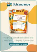 Vorschau - Unterrichtsreihen - Herbst-Lesen – Klasse 2 und 3 – Herbstgeschichten – Leseheft – Sparpaket: beide Fassungen - Deckblatt