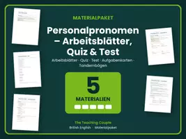 Vorschau - Arbeitsblätter - Personalpronomen – Arbeitsblätter, Quiz & Test - Deckblatt