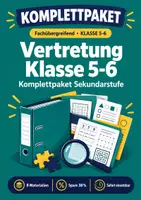 Vorschau - Arbeitsblätter - Vertretung Klasse 5-6 Komplettpaket - Deckblatt
