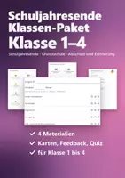 Vorschau - Arbeitsblätter - Schuljahresende in der Klasse Paket Grundschule – Du-Botschaften, Feedbackbogen, Gesprächskarten und Klassen-Quiz Klasse 1 bis 4 - Deckblatt