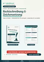 Vorschau - Unterrichtsreihen - Rechtschreibung & Zeichensetzung Komplettpaket Deutsch Klasse 9/10 – Stationenarbeit + Lernplakat mit Lösungen | Abschlussprüfung 2027 RS BW | Federführend - Deckblatt