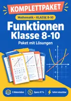 Vorschau - Arbeitsblätter - Funktionen Klasse 8-10 Paket mit Lösungen - Deckblatt