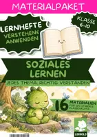 Vorschau - Unterrichtsreihen - Soziales Lernen Arbeitsblätter Klasse 6 7 8 9 10 | 16 Lernhefte zu Gefühlen, Stress, Konflikten, Freundschaft, Motivation & mehr | Formatpaket für Einzelarbeit und Vertretungsstunde - Deckblatt