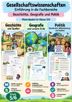 Vorschau - Arbeitsblätter - Gesellschaftswissenschaften Einführung – Geschichte, Geografie & Politik, GeWi Klasse 5 und 6 – Materialpaket - Deckblatt