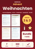 Vorschau - Arbeitsblätter - Weihnachten Klasse 2 und 3 Bundle | Advent Sachaufgaben, Nikolaus-Krimi - Deckblatt