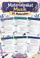 Vorschau - Arbeitsblätter - Materialpaket Musik - 31 Materialien - Arbeitsblätter, Merkhilfen, Übersichten - Deckblatt