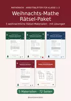 Vorschau - Arbeitsblätter - Weihnachts-Mathe-Paket Kl. 1–3 – Rechenrätsel, Einmaleins, Sudoku (5 Materialien) - Deckblatt