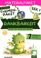 Vorschau - Stundenentwürfe - Dankbarkeit Unterrichtsmaterial Klasse 5 6 7 8 9 10 | Arbeitsblätter, Stationenlernen, Workshop, Kartenset, Ritual, Kurzgeschichten & Vertretungsstunde | Themenpaket für ein wertschätzendes Klassenklima - Deckblatt