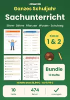 Vorschau - Arbeitsblätter - Sachunterricht Klasse 1 und 2 Bundle | Sinne, Zähne, Pflanzen, Wasser, Schulweg - Deckblatt