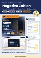 Vorschau - Arbeitsblätter - Negative Zahlen Klasse 7 Bundle – Escape Room „Unter Null“ + 2 differenzierte Arbeitsblätter mit Lösungen | Ganze und rationale Zahlen - Deckblatt