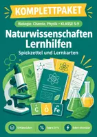 Vorschau - Arbeitsblätter - Naturwissenschaften Spickzettel und Lernkarten Klasse 5-9 - Deckblatt