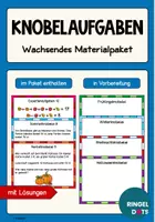 Vorschau - Stationenlernen - Knobelaufgaben wachsendes Materialpaket - Deckblatt