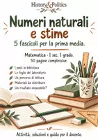 anteprima - Esercizi - Numeri naturali e stime – 5 fascicoli di matematica, prima media - Pagina di copertina