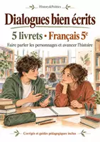 Aperçu - Feuilles d'exercices - Dialogues bien écrits : 5 livrets de français 5e - Page de couverture