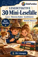 Vorschau - Arbeitsblätter - Lesedetektive – 30 Mini-Lesefälle | 3er-Bundle Deutsch Klasse 2–4 - Deckblatt