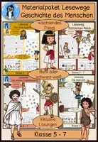 Vorschau - Arbeitsblätter - Geschichte Lesewege Materialpaket Klasse 5–7 – Steinzeit, Ägypten, Griechenland & Römisches Reich - Deckblatt