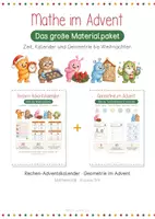 Vorschau - Arbeitsblätter - Mathe im Advent | Das große Materialpaket Zeit, Kalender und Geometrie bis Weihnachten · Klasse 3/4 - Deckblatt
