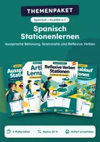 Vorschau - Arbeitsblätter - Stationenlernen-Set Spanisch, Klasse 6-7 - Deckblatt